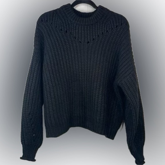 Elodie Women’s Black Long Sleeve Mock Neck Knit Sweater Size Small - Picture 2 of 4